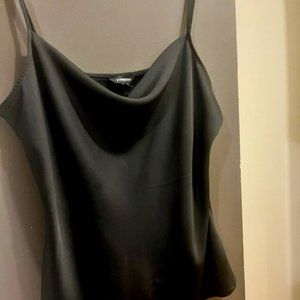Express Satin Cowl Neck Black Satin/Silky Cami